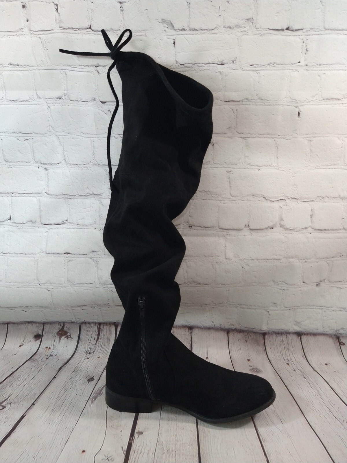 2016 AMERICAN EAGLE AEO women's black OVER THE KNEE boots - SIZE 9 / faux suede image 6