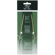 Clover Knitting Pins: Circular: Fixed: Takumi Bamboo: 60cm x 2.00mm 3 