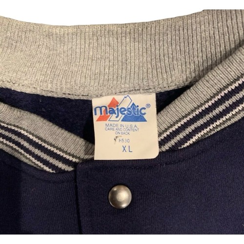 New York Yankees World Series Varsity Bomber Jacket Majestic MLB Size XL Blue - Picture 7 of 7
