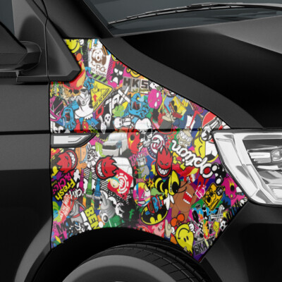 Stickerbomb Auto-Folie Car-Wrapping Logos & Marken, Mini-mix Matt & Glänzend