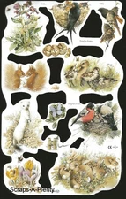 Mamelok Embossed Scrap Die Cut - Birds, Squirrels, Nests (Marjolein Bastin) 1776