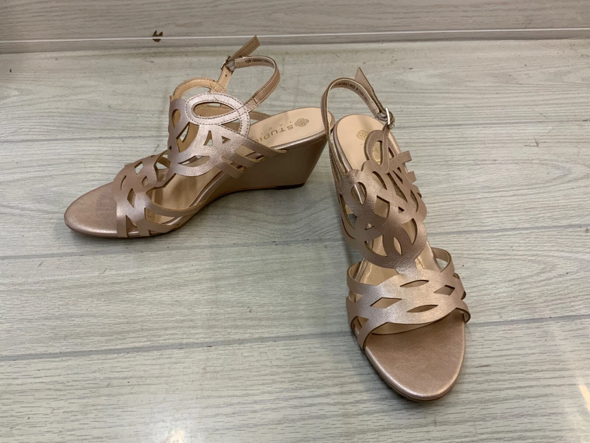 Studio Isola Florin Wedge Sandal Women s Size 10 M Bronze NEW