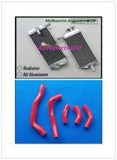 Aluminum Radiator CRF450R 2005-2008 For Honda Left Right Red silicone hose 06 07