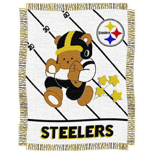 Pittsburgh Steelers Triple Woven Jacquard Baby Throw Knit Blanket - Picture 1 of 1