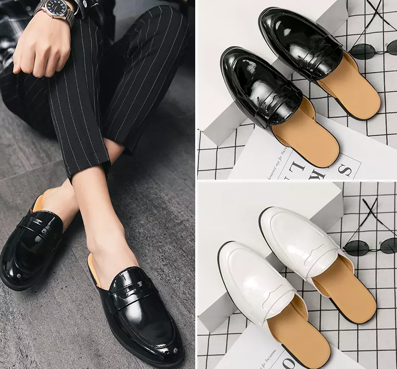 mens slip on flats slippers loafers closed toe mules casual shoes plus size  new