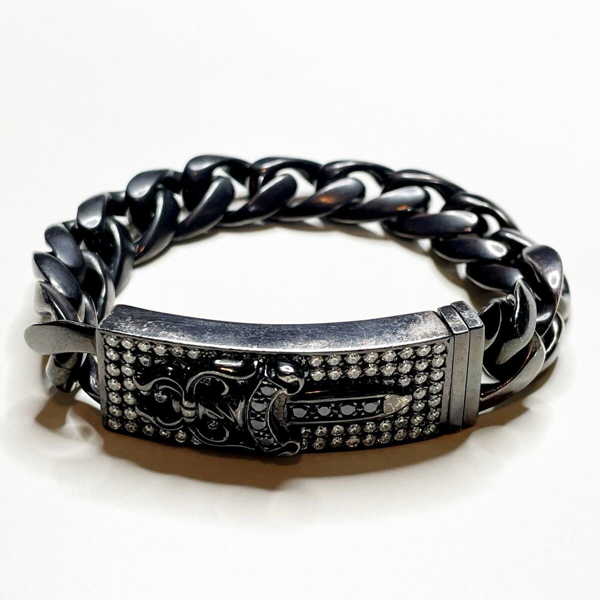 Chrome Hearts ID Dagger Bracelet Rhodium Sterling White Chrome Hearts ID Dagger Bracelet Rhodium Sterling White