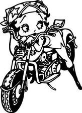Betty Boop Motorcycle Cartoon Car Truck Wall Window Vinyl Sticker Decal 6"
