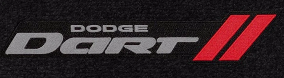 ¡Nuevo! Par de alfombrillas negras Dodge Dart 2013-2016 logotipo bordado plateado y rojo Foto 4 de 4