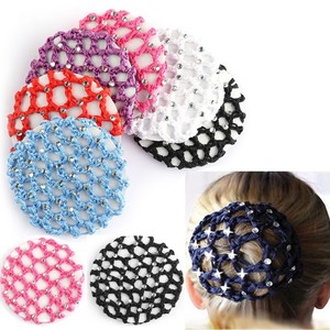 Beauty Crochet Hair Net Pearl Mesh Ballet Snood Bun Cover Hair