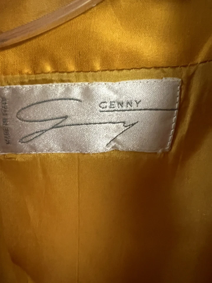 Chaqueta Blazer Genny De Gran Tamaño Naranja/Dorado 100% Seda Talla Mediana Usada en Excelente Condición Foto 4 de 4