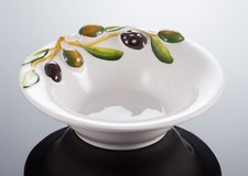 BASSANO rundes Oliven Keramik Schälchen "Venezia" italienische Keramik 16x5 cm