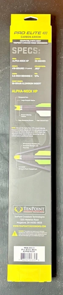 TenPoint Pro Elite 400 Crossbow Arrows Alpha Nock 3 Pack - Image 2 of 3