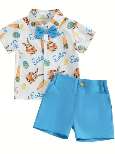 Toddler Baby Boys Summer T-Shirt Tops Shorts Tracksuit Outfit Set Kids Clothes - Picture 12 of 22