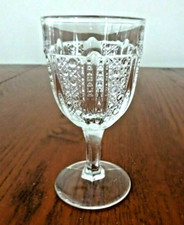 *EARLY AMERICAN PATTERN GLASS RAINBOW CLEAR 4" GOBLET MCKEE & BROS 1898-B15-E