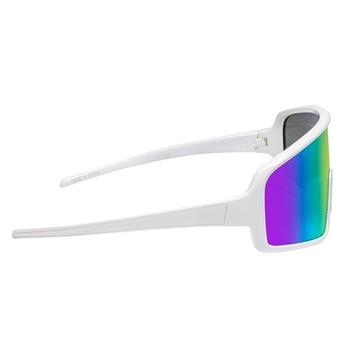 Men Women White Shield Wraparound One Piece Visor Mirror Sport Sunglasses - 第 4/7 張圖片