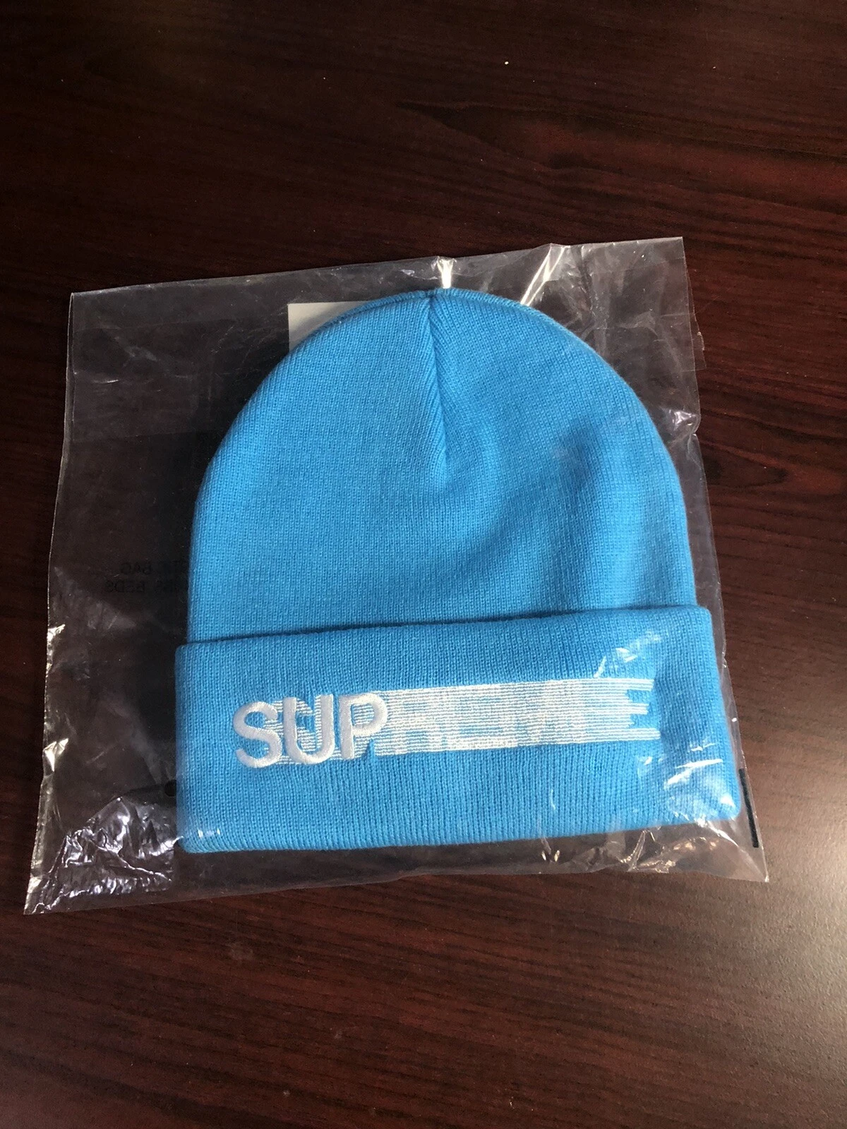 LOGO SUPREME MOTION BEANIE BLEU VIF OS SS23 SEMAINE 2 100 % AUTHENTIQUE TOUT NEUF