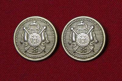 Two Hebrides Blazer Buttons Gold Brass Crown Swords Shield Men's