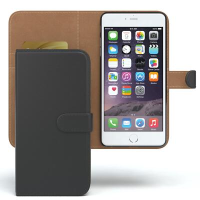 Tasche für Apple iPhone 6 Plus/ 6S Plus Handy Wallet Schutz Hülle Cover Schwarz