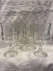 4 VINTAGE Anchor Hocking SAVANNAH Embossed Rose Goblets Shabby Chic Cottage