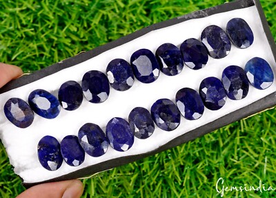 20 Pcs Natural Royal Blue Sapphire Oval Cut Loose Ring Size Madagascar Gemstones