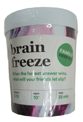 Brain Freeze Game Players 3-10 Ages 10+ Sealed Pint Container Family Camp Party