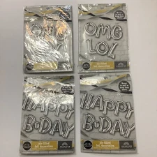 Anagram Lot Of 4 Air-Filled Foil Decorative Balloons HBD OMG LOL