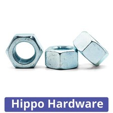 UNF Hex Nuts Zinc Plated BZP Hexagon Nut 1/4 5/16 3/8 7/16 1/2 5/8 3/4 1" Steel