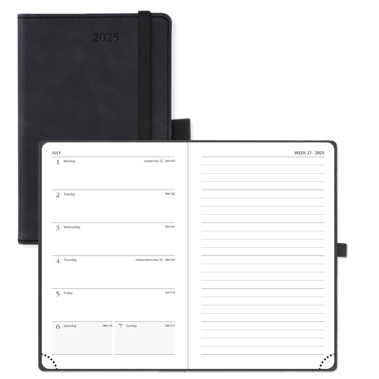POPRUN 2025 Pocket Planner 4'' x 6.25'' 2025 Purse Size Weekly & Monthly Cale...