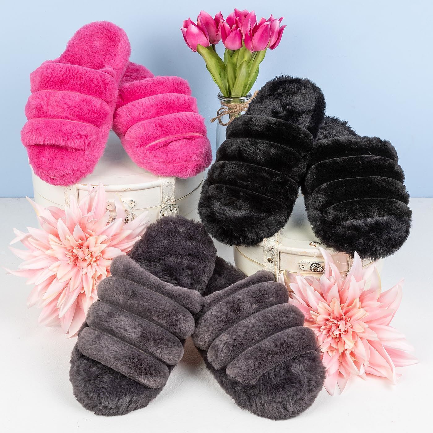 SAOLA Snoozies! Pantofole da donna Sassy Sliders super morbide con suola antiscivolo