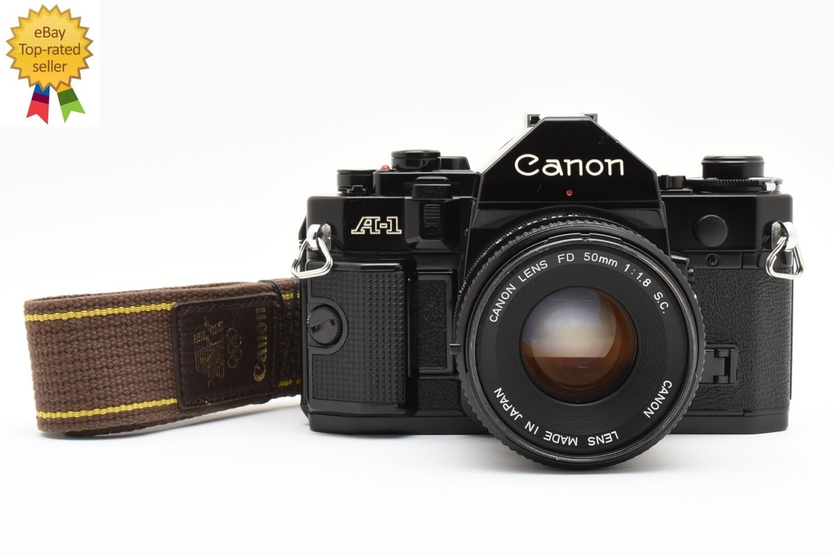 Canon キャノン A-1 レンズ付 FD 50mm f/1.8 S.C 美品 NEAR MINT] Canon A-1 Black SLR Film Camera FD 50mm f1.8 s.c.