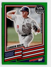 2026 Panini Stars & Stripes Prizm USA Baseball #112 Landon Mack Green