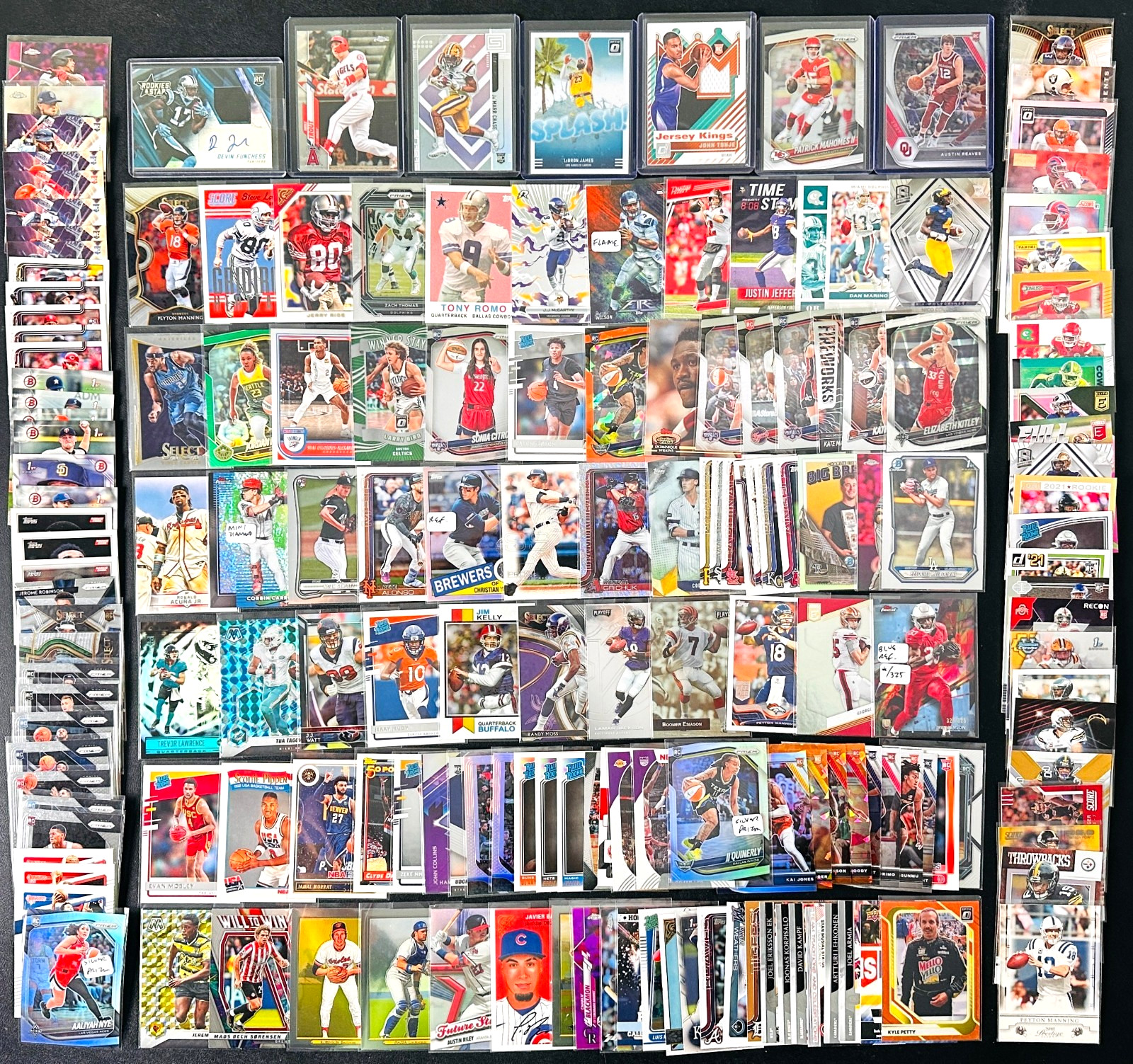 HUGE Sports CARD LOT! Jersey AUTO RC PRIZM Lebron James, Mahomes, Tom Brady!