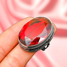 Garnet Gemstone Ring Silver Ring 925 Sterling Silver Ring Women's Jewelry Ring