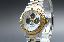 Vintage 1992 MINT Seiko Alba V33F-6B70 Gold San  Moon Phase Mens Watch JAPAN