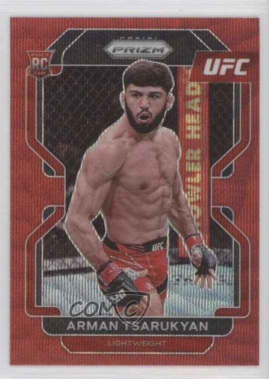 2022 Panini Prizm UFC Ruby Wave Prizm Arman Tsarukyan #187 17d8
