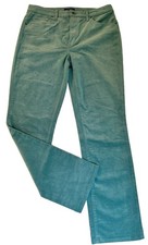 Talbots Size 12 High-Waist Straight-Leg Corduroy Pants Light Teal 5-Pocket EUC