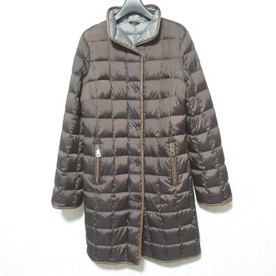 Fay Quilted Long Down Coat, Size S, Brown Women USED