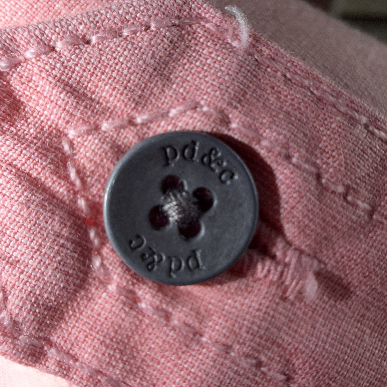 PD&C solid pink Button Down casual Shirt Long Sle… - image 5