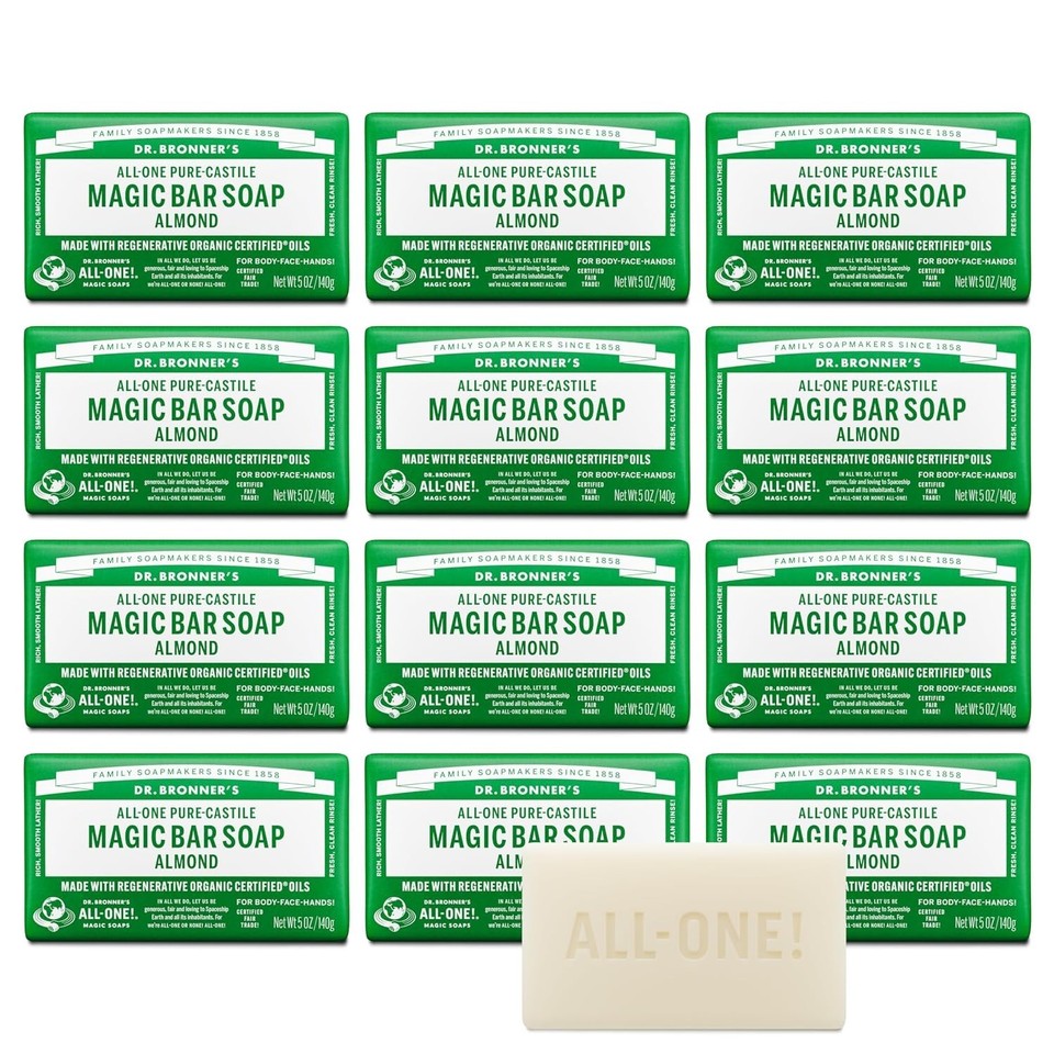 Dr. Bronner's Pure-Castile Bar Soap, 5oz *****VALUE 6 / 12 PACK ...