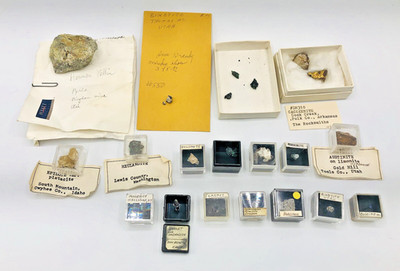 Lot Mixed Mineral Specimen Lot Cacoxenite Bixbyite Pyrite Garnet Austinite USA