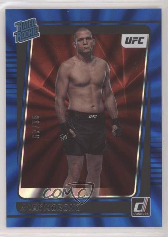 2022 Donruss UFC Rated Rookie Holo Blue Laser 31/49 Alex Morono #219 4z8