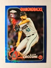 Slade Cecconi 2024 Topps Chrome RC #77 Logofractor BLUE REFRACTOR 106/150 A6