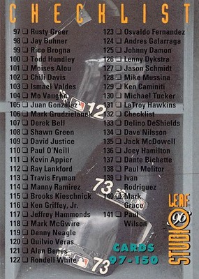 1996 Studio #132 Checklist: 97-150 and Inserts