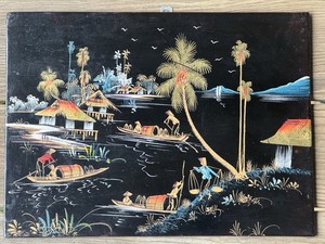 ベトナム木製 壁掛絵画 ベトナム木製 壁掛絵画 ベトナム木製 壁掛絵画 ベトナム 絵画