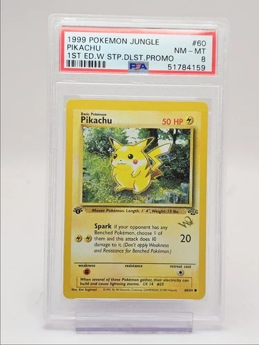 PIKACHU 1999 POKEMON JUNGLE 1ST EDITION PROMO COMMON B 60/64 PSA 8 Q3545
