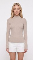 Maje Damen Rippstrickpullover Beige Wollmischung GrößE 36 FR MFPPU00520
