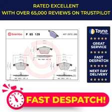 Brake Pads Set fits AUDI TT 8J3, 8J9 1.8 Front 08 to 14 CDAA Brembo 8J0698151A