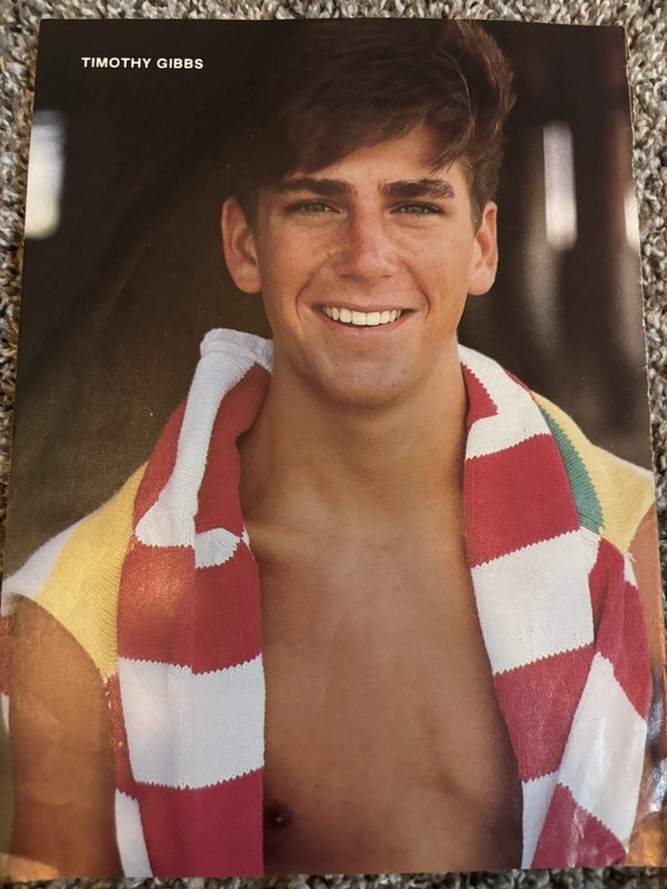 VERY RARE 80s ACTOR TIMOTHY GIBBS SHIRTLESS TEEN BEAT CLIPPING MAGAZINE PINUP!