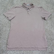 James Perse Polo Shirt Mens 3 Large Brown Sueded Jersey Supima Cotton Casual