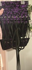Purple and Black Underbust Corset, Metal Boning Size 34